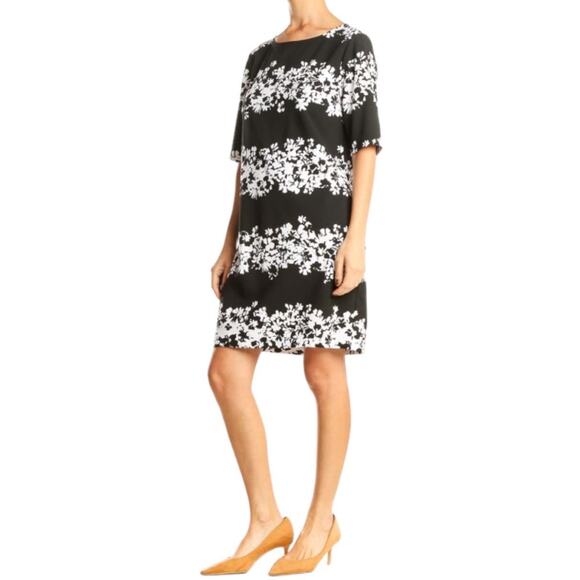 Banana Republic Dresses & Skirts - Banana Republic Women's Black w/ White Floral Day Shift Dress | Size 4